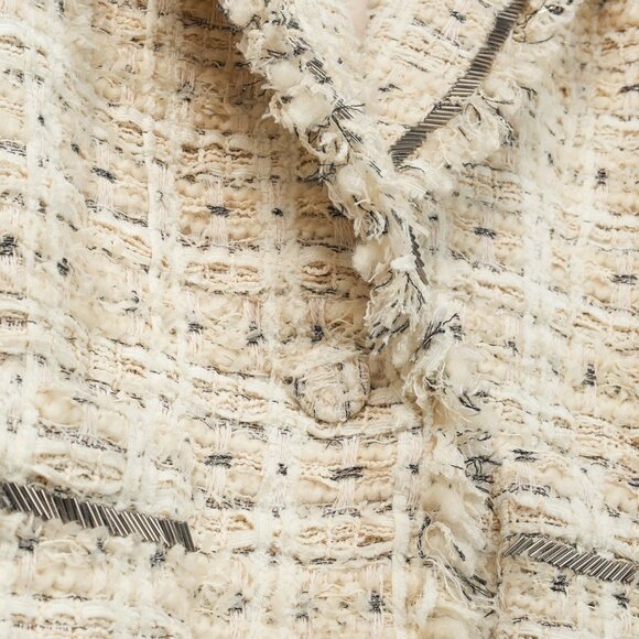 Cinq a Sept Maddie Ivory Metallic Beaded Tweed Blazer - Picture 7 of 12